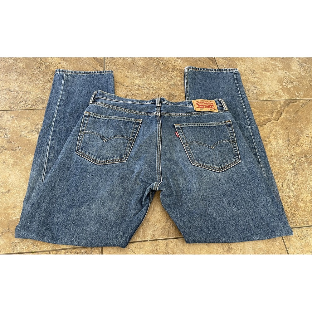 Levi's Men's 36X34 505 Straight Leg Jeans  Cotton Classic Red Tab Fit 36x33 - Picture 5 of 7